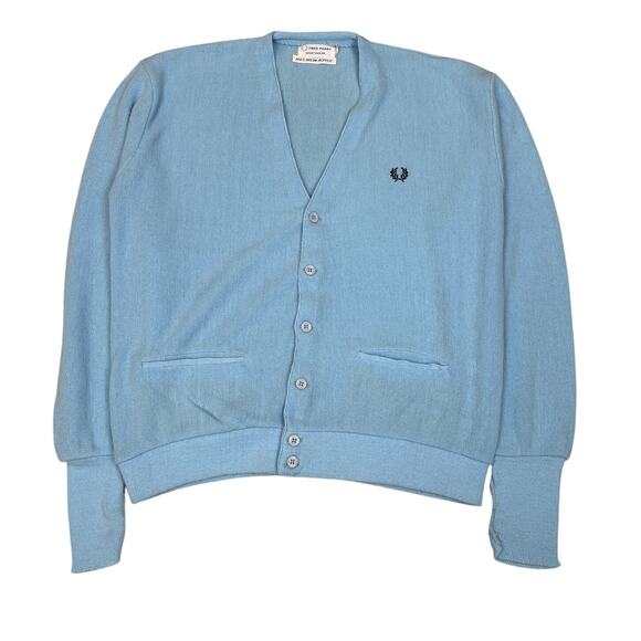 Vintage 60s Fred Perry Cardigan Sweater Men's XL Orlon Acrylic Preppy Old Money - Picture 1 of 10
